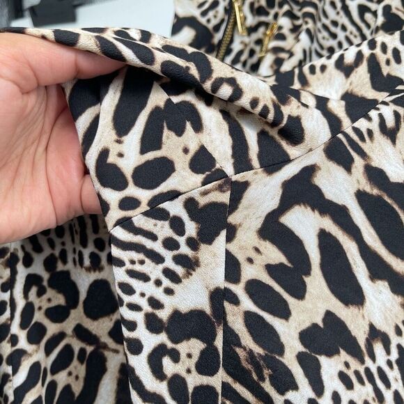 Calvin Klein Women’s Leopard Jogger Pants – Large, Drawstring Waist, Zip Pockets - Picture 6 of 15